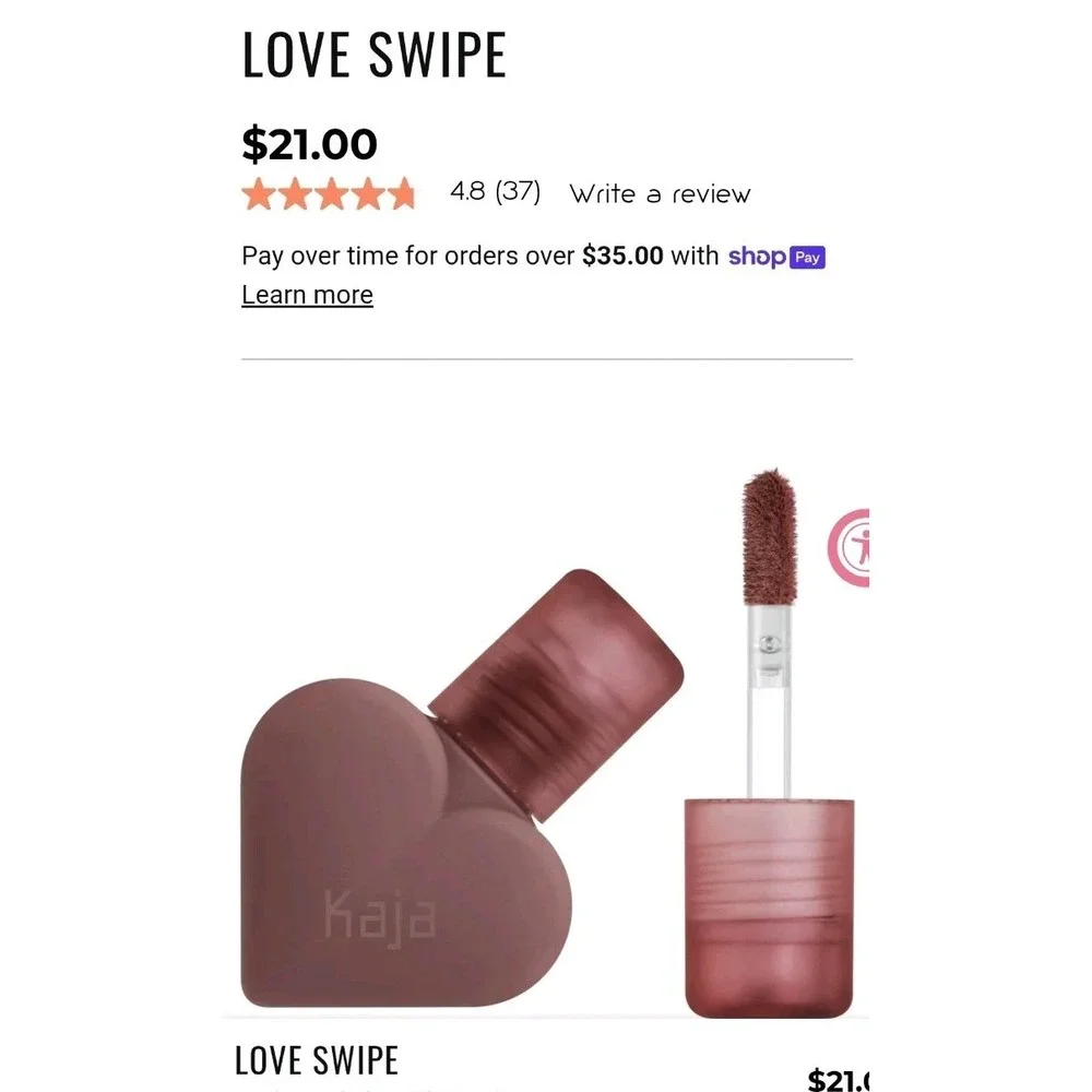 Lot Of 2 Kaja Love Swipe Lip‎ Mousse EVERYGIRL & SWIPE RIGHT .22 oz ea NIB